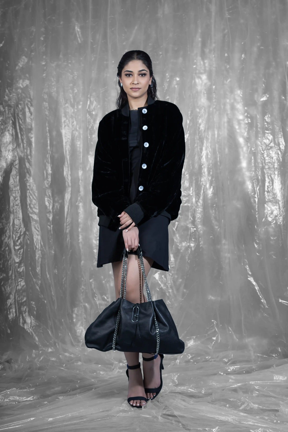 Reversible silk bomber