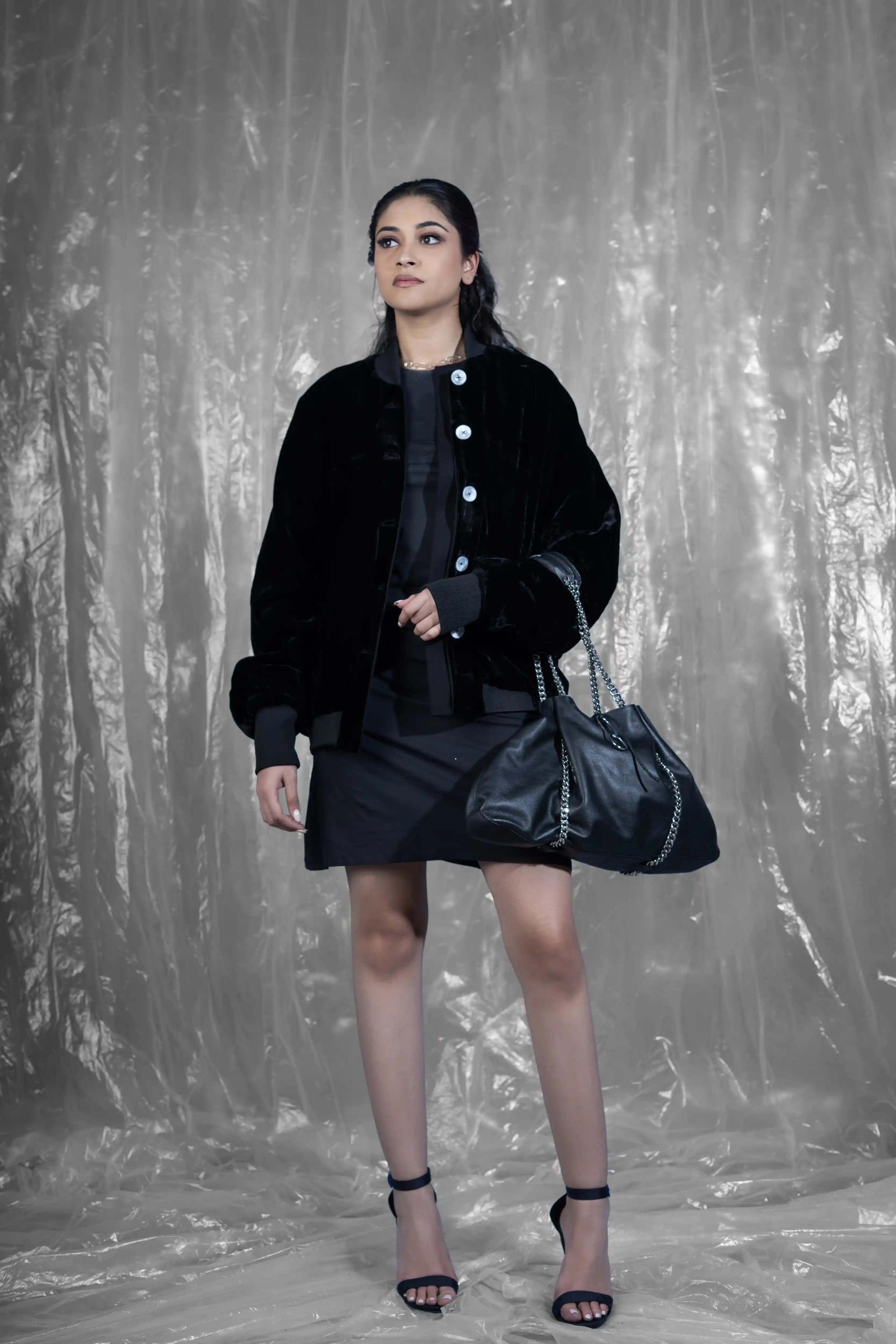 reversible silk bomber