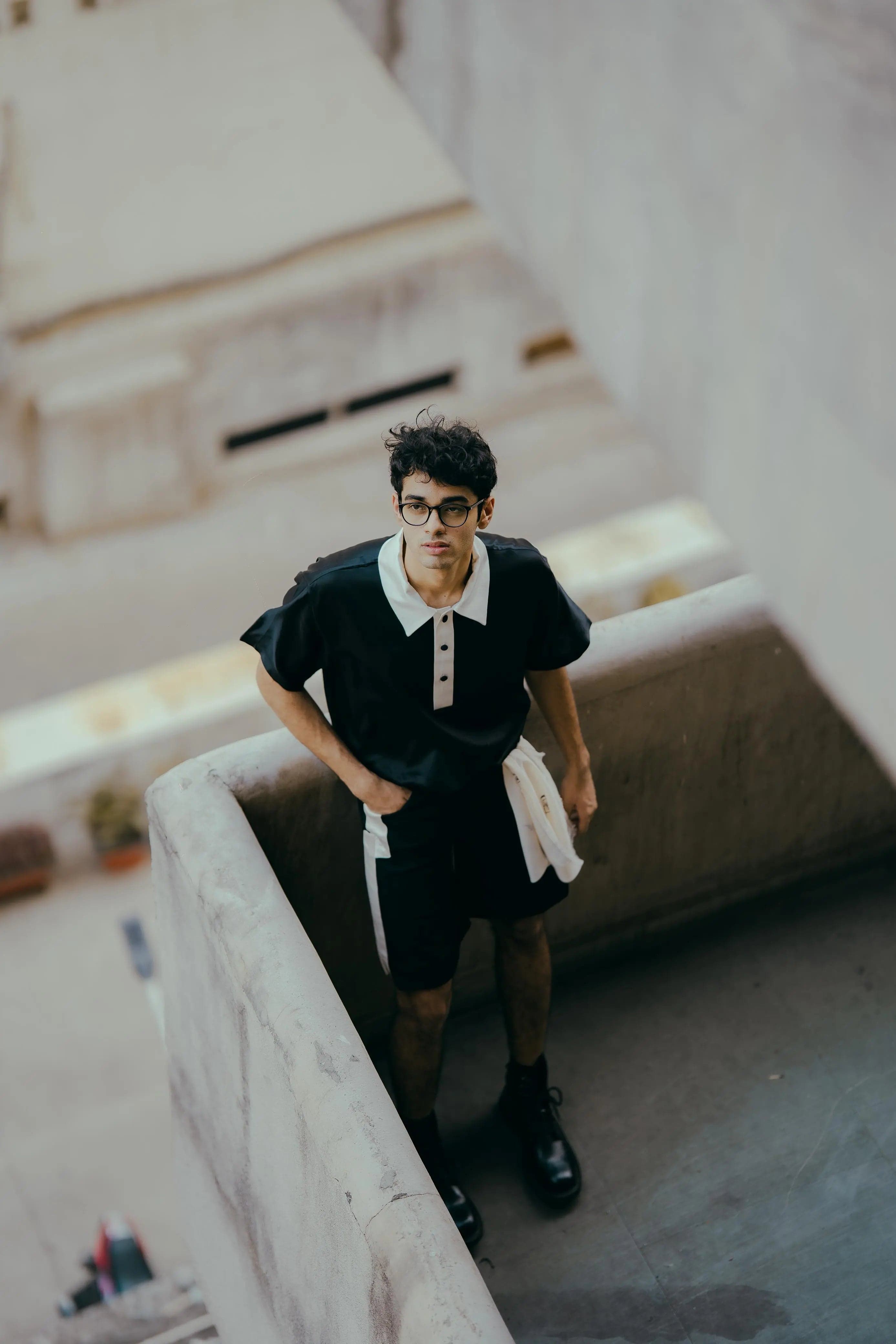 mono chrome t-shirt and fastlane shorts