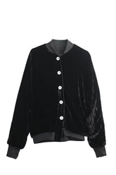 Reversible silk bomber