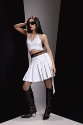 Pleated wrap around skirt